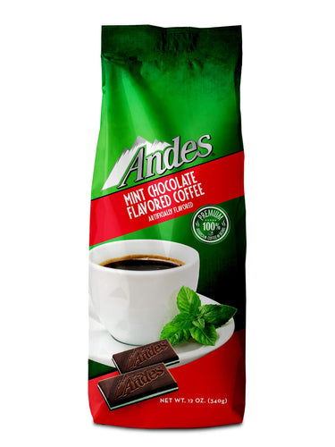Andes Coffee Flavored Ground Coffee Bag Premium Arabica, Chocolate Mint, 12 Ounce